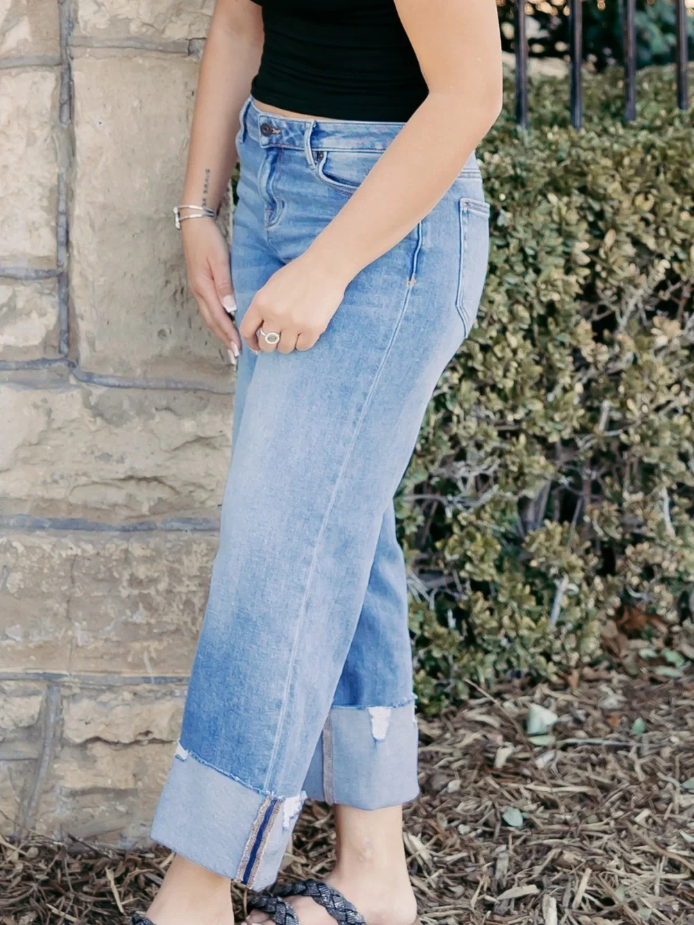 Cropped Light Blue Straight-Leg Jeans for Women
